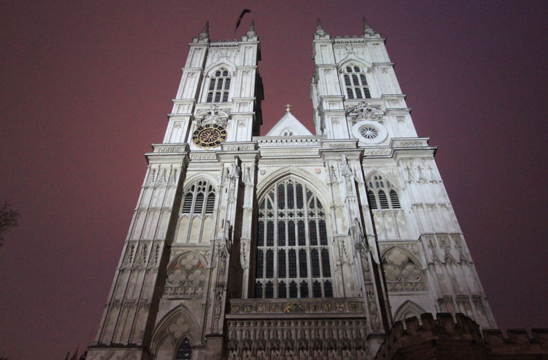 Westminster Abbey on a cold, rainy evening. So like, every evening in London.