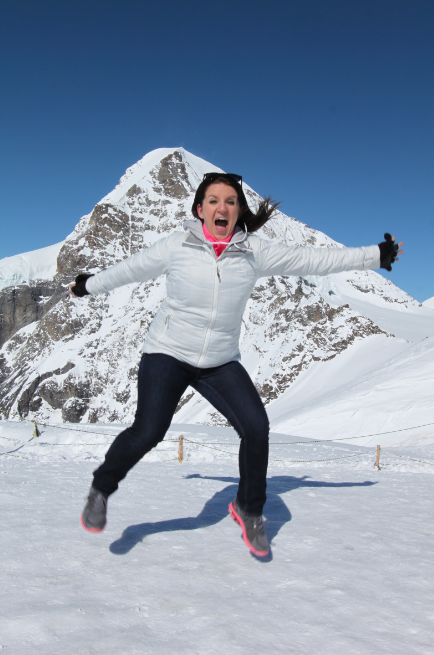 Jumping at Jungfraujoch